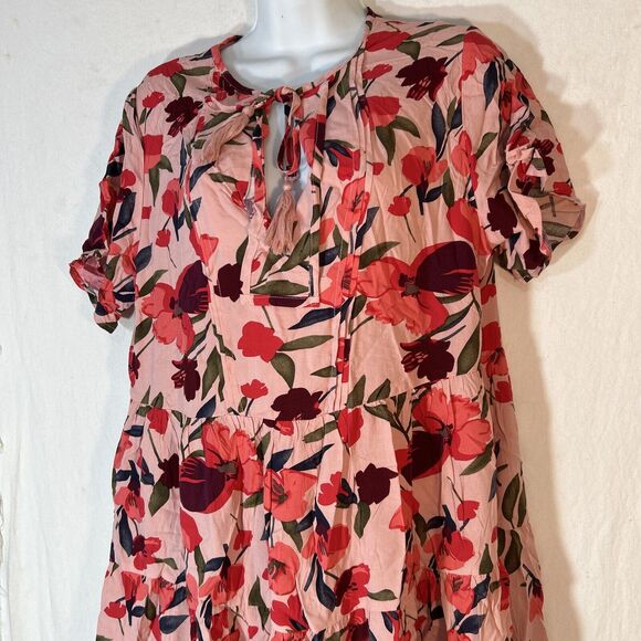 Dokotoo Women Summer Dress Boho Floral Drawstring V Neck Chiffon Lantern Medium - Picture 3 of 8